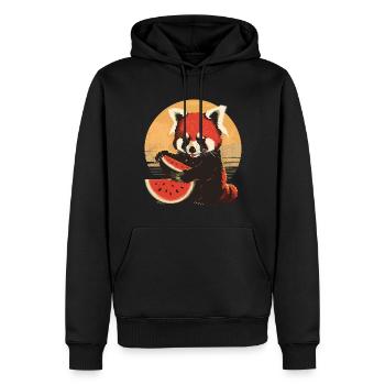 Red Panda Chat Ours Red Panda Pastèque Cool - Sweat à capuche Premium bio Homme - noir - Devant - Nico (187cm)
