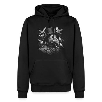 Docteur Pague et Birds Design - Sweat à capuche Premium bio Homme - noir - Devant - Nico (187cm)