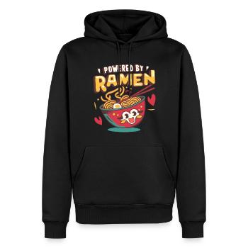 Powered By Ramen Noodle Japanese Food Lover - Men’s Premium Organic Hoodie - black - Front - Nico (187cm)