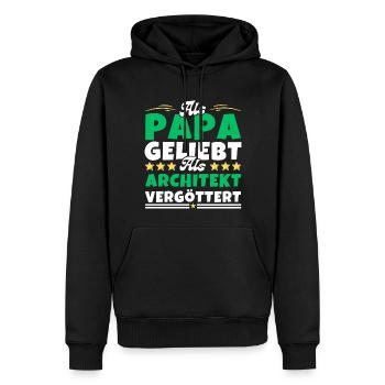 Als Papa geliebt, als Architekt vergöttert - Männer Premium Bio Hoodie - Schwarz - Vorne - Nico (187cm)