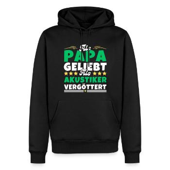 Als Papa geliebt, als Akustiker vergöttert - Männer Premium Bio Hoodie - Schwarz - Vorne - Nico (187cm)