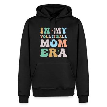 In My Volleyball Mom Era Groovy Retro - Men’s Premium Organic Hoodie - black - Front - Nico (187cm)