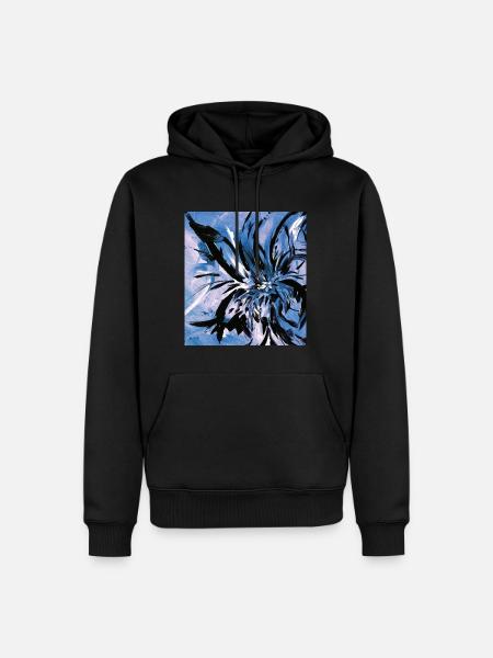 Fleur bleue - Sweat à capuche Premium bio Homme - noir