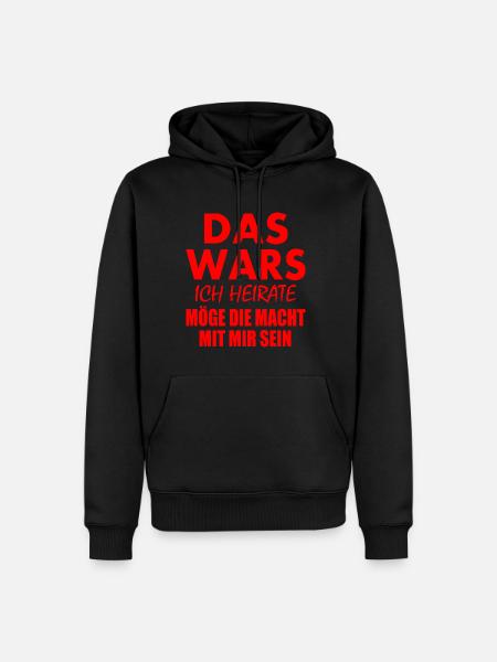Das wars ich heirate - Männer Premium Bio Hoodie - Schwarz
