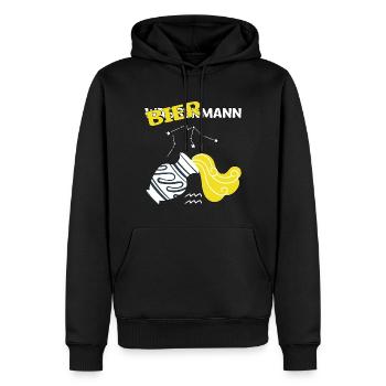 Sternzeichen Wassermann Aquarius Bier Geschenk - Männer Premium Bio Hoodie - Schwarz - Vorne - Nico (187cm)