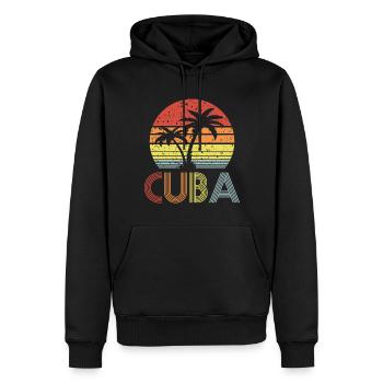 Cuba - Männer Premium Bio Hoodie - Schwarz - Vorne - Nico (187cm)