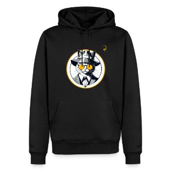 KATZENARTIGER STIL - Männer Premium Bio Hoodie - Schwarz - Vorne - Nico (187cm)
