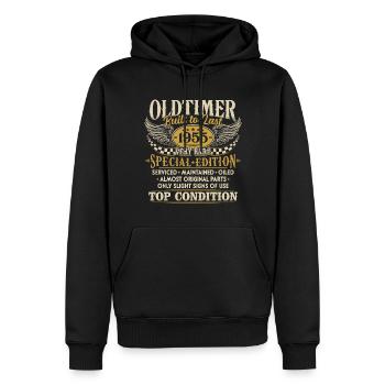 Vintage 1955 Vintage né cadeau d’anniversaire - Sweat à capuche Premium bio Homme - noir - Devant - Nico (187cm)
