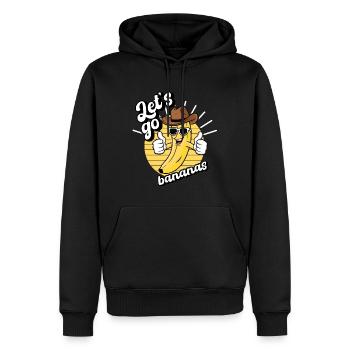 Lustige Let's Go Bananen Cowboy Banane - Männer Premium Bio Hoodie - Schwarz - Vorne - Nico (187cm)