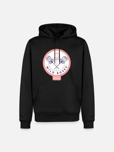Wilde Rosen - Männer Premium Bio Hoodie - Schwarz