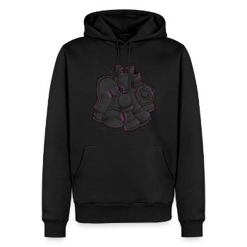Black Chess Cluster, Chess gift, I love chess - Men’s Premium Organic Hoodie - black - Front - Nico (187cm)
