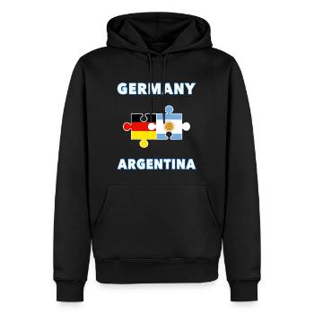 Germany Argentina Puzzle - Männer Premium Bio Hoodie - Schwarz - Vorne - Nico (187cm)