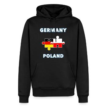 Puzzle Allemagne Pologne - Sweat à capuche Premium bio Homme - noir - Devant - Nico (187cm)