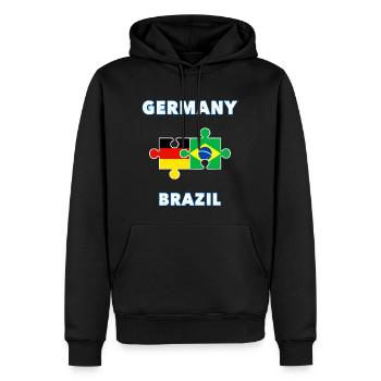 Germany Brazil Puzzle - Men’s Premium Organic Hoodie - black - Front - Nico (187cm)