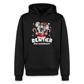 Rentier War Ausverkauft Koala - Männer Premium Bio Hoodie - Schwarz - Vorne - Nico (187cm)
