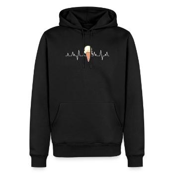 Coole Softeis Gelato Art Herzschlag - Männer Premium Bio Hoodie - Schwarz - Vorne - Nico (187cm)