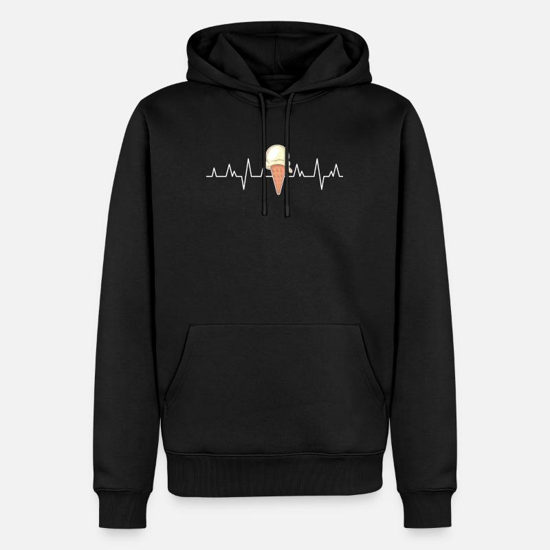 Coole Softeis Gelato Art Herzschlag - Männer Premium Bio Hoodie - Schwarz
