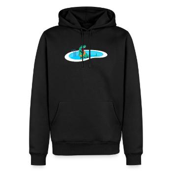 T-Rex dinosaure Trex Dino Pool - Sweat à capuche Premium bio Homme - noir - Devant - Nico (187cm)