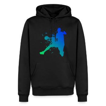 Joueuses de handball Handball Handball Hommes - Sweat à capuche Premium bio Homme - noir - Devant - Nico (187cm)