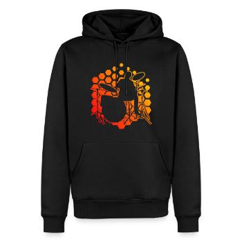 Drum Kit Percussionniste - Sweat à capuche Premium bio Homme - noir - Devant - Nico (187cm)