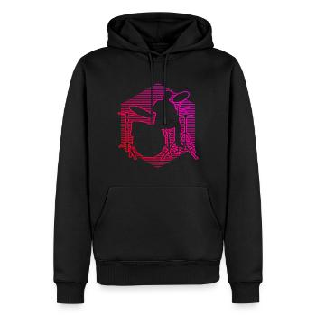 Percussionniste Féminine Drums Drummer - Sweat à capuche Premium bio Homme - noir - Devant - Nico (187cm)