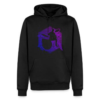 Drummer Drum Kit Ladies Drummer DrumSpie - Men’s Premium Organic Hoodie - black - Front - Nico (187cm)