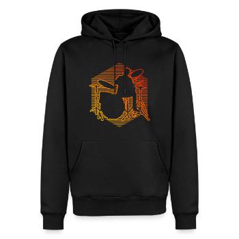 Batterie Batteur Kit Batterie Dames - Sweat à capuche Premium bio Homme - noir - Devant - Nico (187cm)