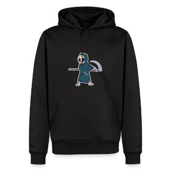 Drôle Grim Reaper Squelette Costume d’Halloween - Sweat à capuche Premium bio Homme - noir - Devant - Nico (187cm)