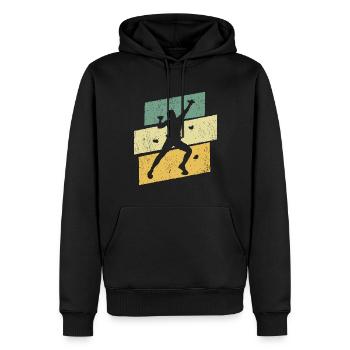 Bouldern Klettern Boulder Kletterer Bergsteiger - Männer Premium Bio Hoodie - Schwarz - Vorne - Nico (187cm)