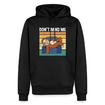 Don't Mind Me Süßes Faultier - Männer Premium Bio Hoodie - Schwarz - Vorne - Nico (187cm)