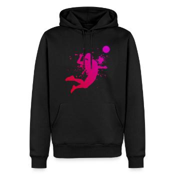 Volleyball masculin volleyball volley - Sweat à capuche Premium bio Homme - noir - Devant - Nico (187cm)