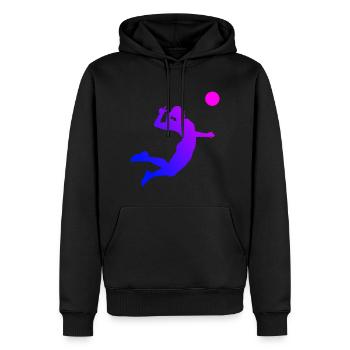Joueuses de volleyball féminin - Sweat à capuche Premium bio Homme - noir - Devant - Nico (187cm)