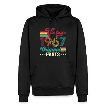 Vintage 1967 Original, Cadeau D'anniversaire - Sweat à capuche Premium bio Homme - noir - Devant - Nico (187cm)