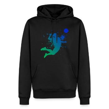 Volleyball féminin Volleyball Volleyball - Sweat à capuche Premium bio Homme - noir - Devant - Nico (187cm)