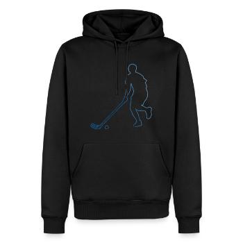 Unihockey Unihockeyspielen Hockey Herren - Männer Premium Bio Hoodie - Schwarz - Vorne - Nico (187cm)