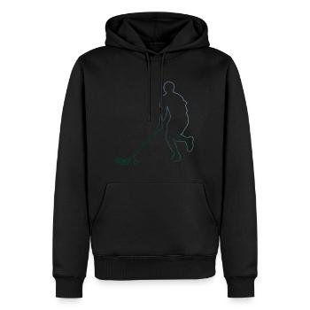Unihockeyspielen Innebandy Damen Unihockey - Männer Premium Bio Hoodie - Schwarz - Vorne - Nico (187cm)