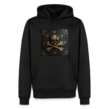 Skull and Crossbones Graphic Tee - Men’s Premium Organic Hoodie - black - Front - Nico (187cm)