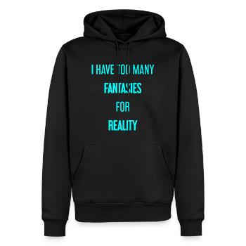 Fantasies for reality - This is where magic is created! - Men’s Premium Organic Hoodie - black - Front - Nico (187cm)