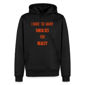 Fantasies for reality - This is where magic is created! - Men’s Premium Organic Hoodie - black - Front - Nico (187cm)
