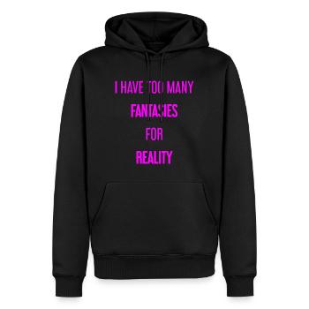 Fantasmes pour la réalité - C’est là que la magie est créée! - Sweat à capuche Premium bio Homme - noir - Devant - Nico (187cm)