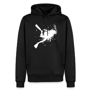 Plongeur Plongeur Femmes Plongée Plongée Sous-marine - Sweat à capuche Premium bio Homme - noir - Devant - Nico (187cm)
