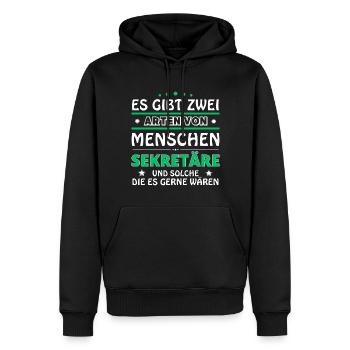 Cadeau de secrétaire - Deux types de... Concevoir - Sweat à capuche Premium bio Homme - noir - Devant - Nico (187cm)