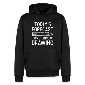 Drawer Today's Forecast Drawing - Männer Premium Bio Hoodie - Schwarz - Vorne - Nico (187cm)