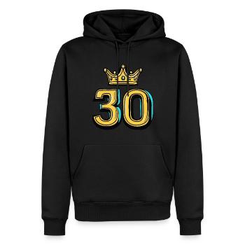 Couronne à 30 chiffres - Sweat à capuche Premium bio Homme - noir - Devant - Nico (187cm)