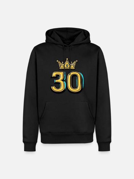 30 Number Crown - Men’s Premium Organic Hoodie - black