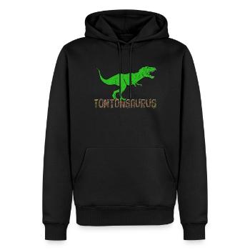 Tonton Jurassique umour Dinosaure - Sweat à capuche Premium bio Homme - noir - Devant - Nico (187cm)