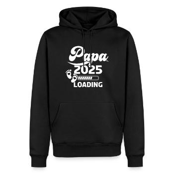 Papa 2025 Loading - Männer Premium Bio Hoodie - Schwarz - Vorne - Nico (187cm)