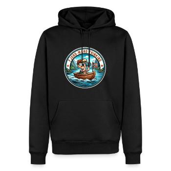 Explorateur du fjord norvégien - Sweat à capuche Premium bio Homme - noir - Devant - Nico (187cm)