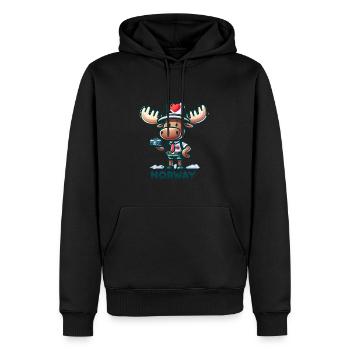 Norvège Enthousiaste Orignal - Sweat à capuche Premium bio Homme - noir - Devant - Nico (187cm)