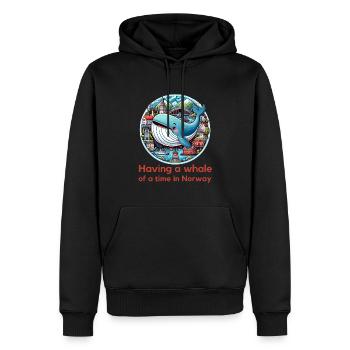 Norvège Aventure Baleine - Sweat à capuche Premium bio Homme - noir - Devant - Nico (187cm)